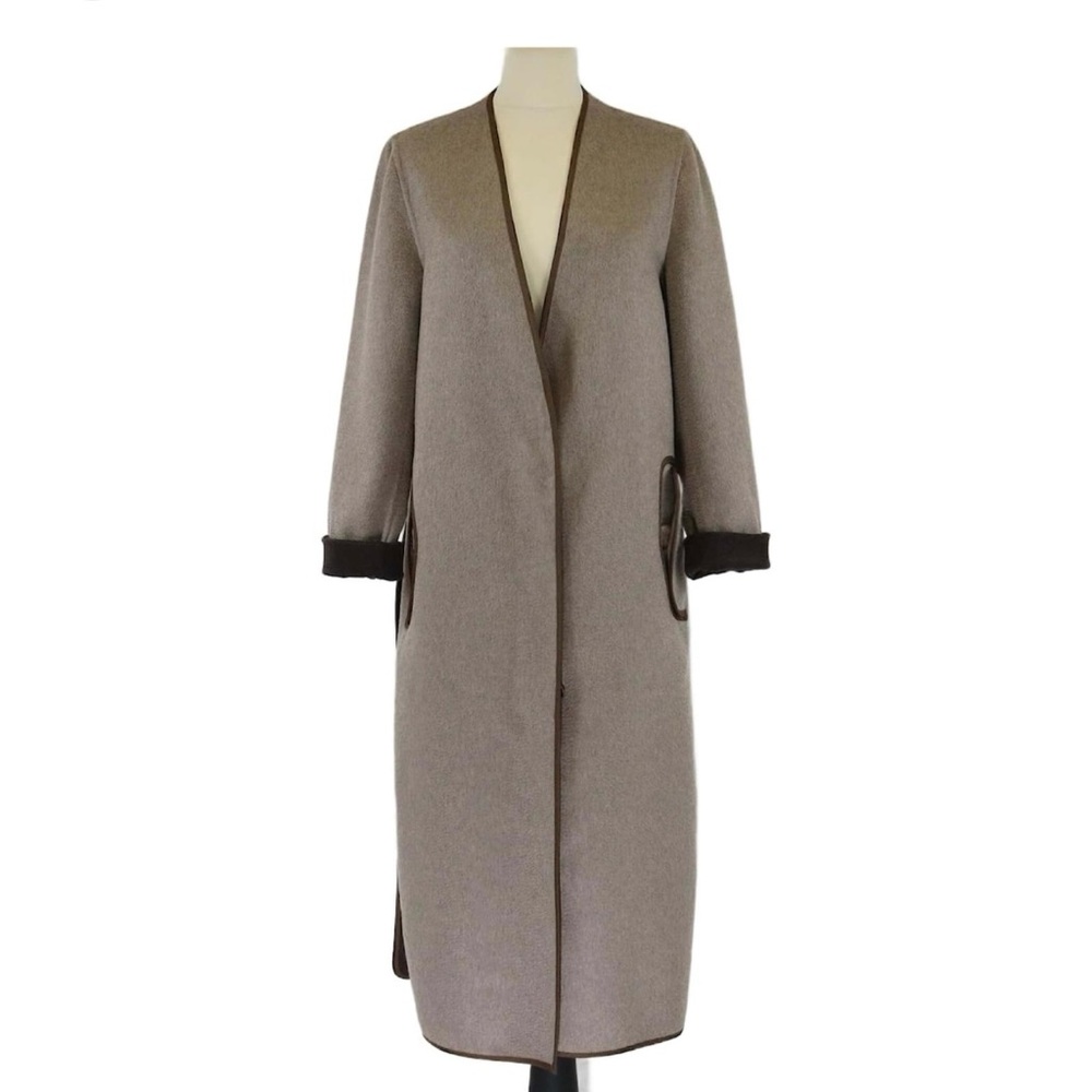Maison Martin Margiela Maison Margiela Brown/Grey Cashmere Open Long Coat